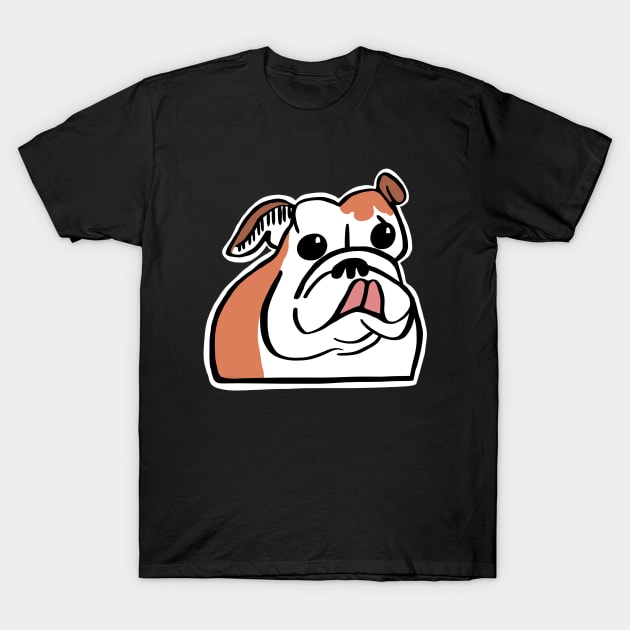 English Bulldog with Tongue Sticking Out T-Shirt by wildjellybeans